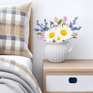 Biały Gliniany Dzbanek – Ręcznie Wykonany Wazon z Uchwytem