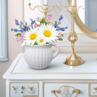 Biały Gliniany Dzbanek – Ręcznie Wykonany Wazon z Uchwytem