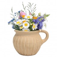 Naturalny Gliniany Dzbanek – Ręcznie Wykonany Wazon z Uchwytem