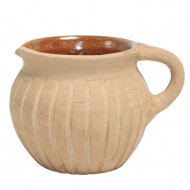 Naturalny Gliniany Dzbanek – Ręcznie Wykonany Wazon z Uchwytem