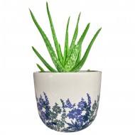 Ceramiczna Doniczka z Kwiatami – Styl Retro, Idealna na Rośliny Domowe