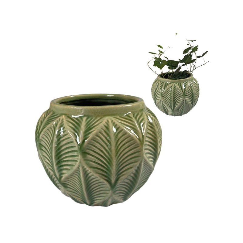 Zielona Ceramiczna Doniczka w Stylu Skandynawskim – Elegancki Dodatek do Wnętrza