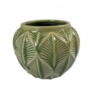 Zielona Ceramiczna Doniczka w Stylu Skandynawskim – Elegancki Dodatek do Wnętrza