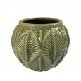 Zielona Ceramiczna Doniczka w Stylu Skandynawskim okrągła