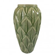 Zielony Ceramiczny Wazon w Stylu Skandynawskim – Idealny na Bukiety i Gałęzie