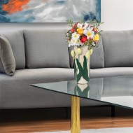 Ręcznie Malowany Wazon z Tulipanami – Wysokiej Jakości Ceramika biały