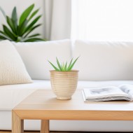 Doniczka Beżowa Ceramiczna – Skandynawski Styl, Idealna do Roślin Domowych