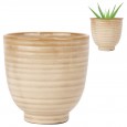 Doniczka Beżowa Ceramiczna – Skandynawski Styl, Idealna do Roślin Domowych