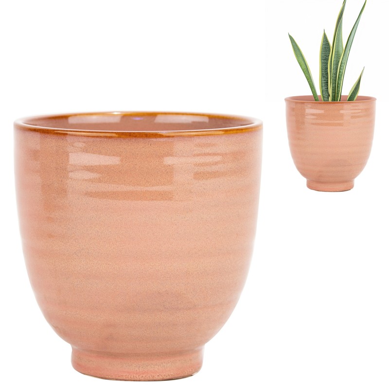 Doniczka Ceramiczna Łososiowo-Różowa – Idealna do Roślin Domowych