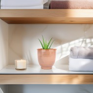 Doniczka Ceramiczna Łososiowo-Różowa – do storczyka salonu