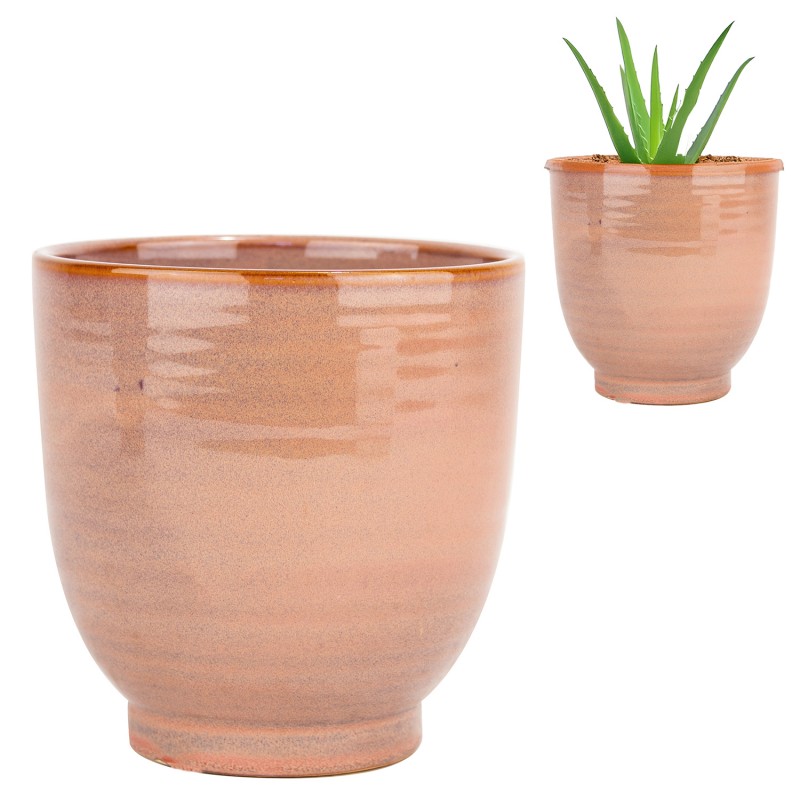 Doniczka Ceramiczna Łososiowo-Różowa – do storczyka salonu