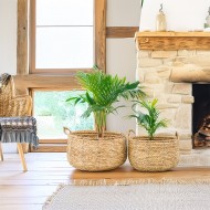 Komplet Doniczek Boho z Suszonej Trawy – Naturalne Piękno i Funkcjonalność