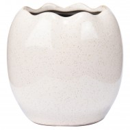 Biała Połyskująca Doniczka Ceramiczna – Skandynawski Styl, Idealna na Sukulenty