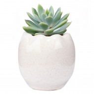 Biała Połyskująca Doniczka Ceramiczna – Skandynawski Styl