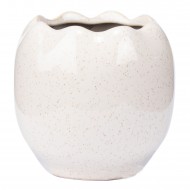 Biała Połyskująca Doniczka Ceramiczna – Skandynawski Styl