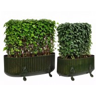 Zestaw Zielonych Metalowych Doniczek – Stylowe Korytka, Odporne na Rdze