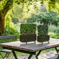 Zestaw Zielonych Metalowych Doniczek – Stylowe Korytka, Odporne na Rdze