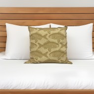 Żółta poszewka dekoracyjna z motywem ryb 45x45 cm, imitacja lnu, zapinana na zamek