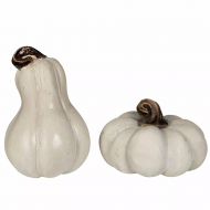 Białe figurki dyni dekoracyjne, wodoodporne, komplet 2 szt. 5x8 cm i 6x4 cm