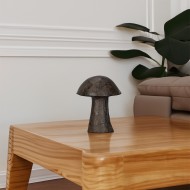 Brązowa figurka grzyba, imitacja drewna, wodoodporna, do domu i ogrodu, 12x16 cm