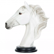 Figurka głowa konia biała, elegancka dekoracja