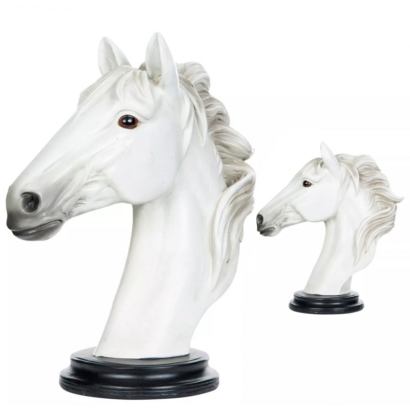 Figurka głowa konia biała, elegancka dekoracja