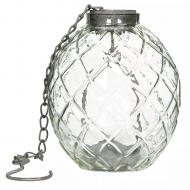 Lampion Ogrodowy Szklany z Haczykiem – Stylowy Lampion Tealight