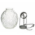 Lampion Ogrodowy Szklany z Haczykiem – Stylowy Lampion Tealight