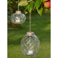 Lampion Ogrodowy Szklany z Haczykiem – Stylowy Lampion Tealight