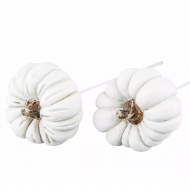 Ozdoba Do Doniczek – Białe Dynie na Patyku – Jesienny Akcent