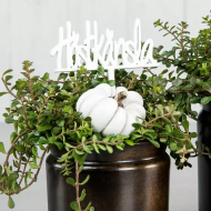 Ozdoba Do Doniczek – Białe Dynie na Patyku – Jesienny Akcent