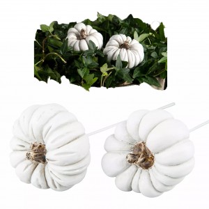 Ozdoba Do Doniczek – Białe Dynie na Patyku – Jesienny Akcent