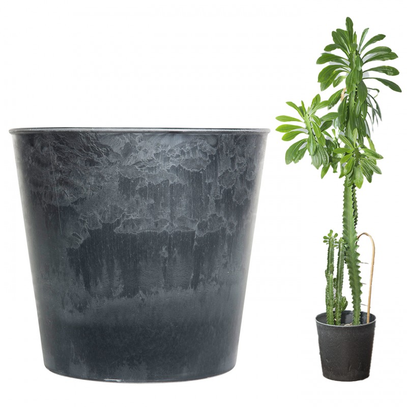 Doniczka Duża – Szara Imitacja Kamienia – Ekologiczny Wybór