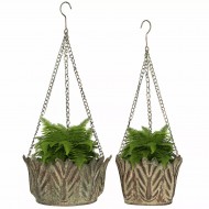 Wiszące Doniczki z Metalu – Komplet 2 szt. w Stylu Boho