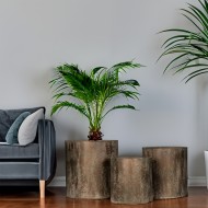 Loftowe Doniczki – Komplet 3 Sztuk, Idealne do Wnętrz i na Taras