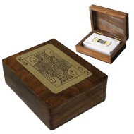 KARTY DO POKERA GRY + STYLOWE PUDEŁKO drewniane prezent ozdoba na święta