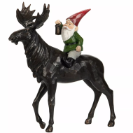 Świąteczna Figurka Krasnala na Łosiu – Oryginalna Dekoracja na Święta