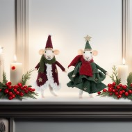 Figurka świąteczna myszki w płaszczach | Wysyłka w 24h!