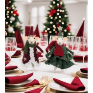 Figurka świąteczna myszki w płaszczach | Wysyłka w 24h!