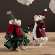 Figurka świąteczna myszki w płaszczach | Wysyłka w 24h!