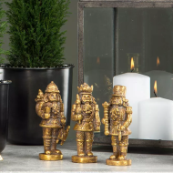 Złote Figurki Dziadka do Orzechów – Komplet 3 szt.