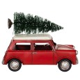 Figurka Świąteczna – Czerwone Auto z Choinką na Dachu