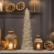 Figurka Szyszka – Złota Szampańska Dekoracja Świąteczna