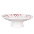 Patera Kamionkowa na Nóżce – Biała z Ręcznie Malowaną Kokardką