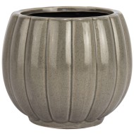 Szara Doniczka Ceramiczna z Połyskiem – Wyjątkowy Kształt i Styl