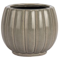 Szara Doniczka Ceramiczna z Połyskiem – Kompaktowy Rozmiar i Styl