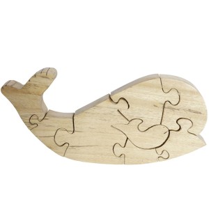 Drewniana układanka Montessori – wieloryb dla dzieci od 12 miesięcy