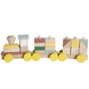Drewniany Pociąg Montessori – Edukacyjna Układanka dla Dzieci