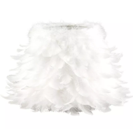 Klosz z Naturalnych Piór – Biały Elegancki Dodatek do Lampy