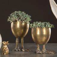 Złota Metalowa Osłonka Wielkanocna w Kształcie Jajka – Stylowa Dekoracja